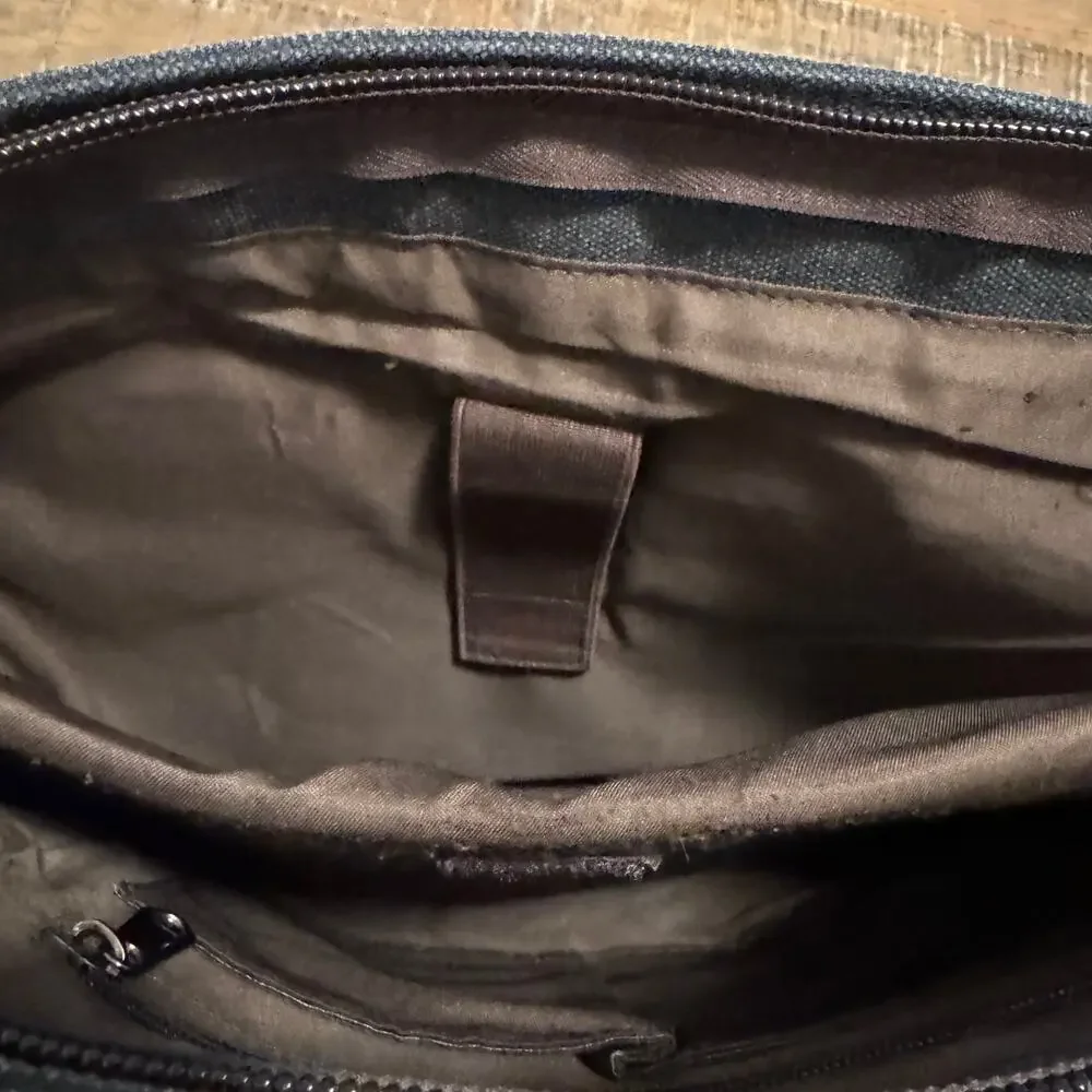 RAVUO Charcoal Canvas Messenger Bag Leather Accents Vintage Workbag Skatestyle